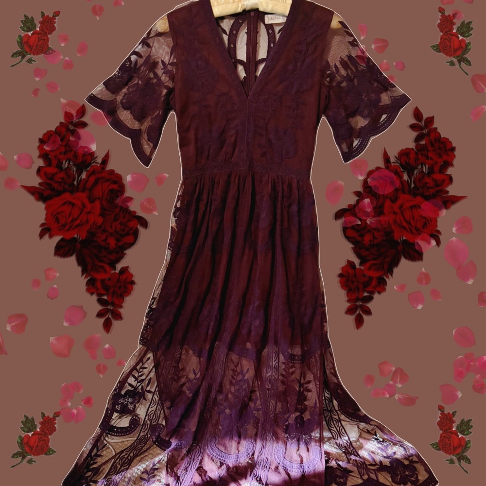 Altar’d State Burgundy Lace Dress